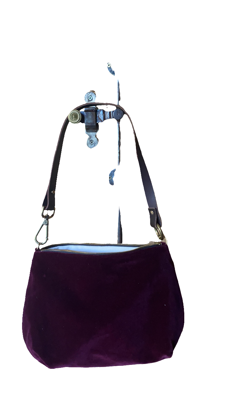 Bolso Maria terciopelo , Negro , azul marino , verde